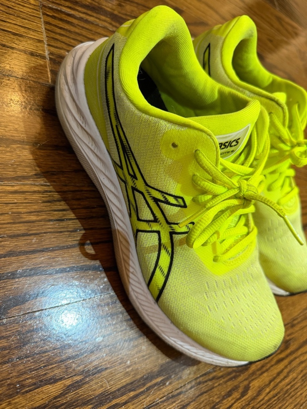 Asics Neon Yellow Lace-Up Running Sneakers 8.5